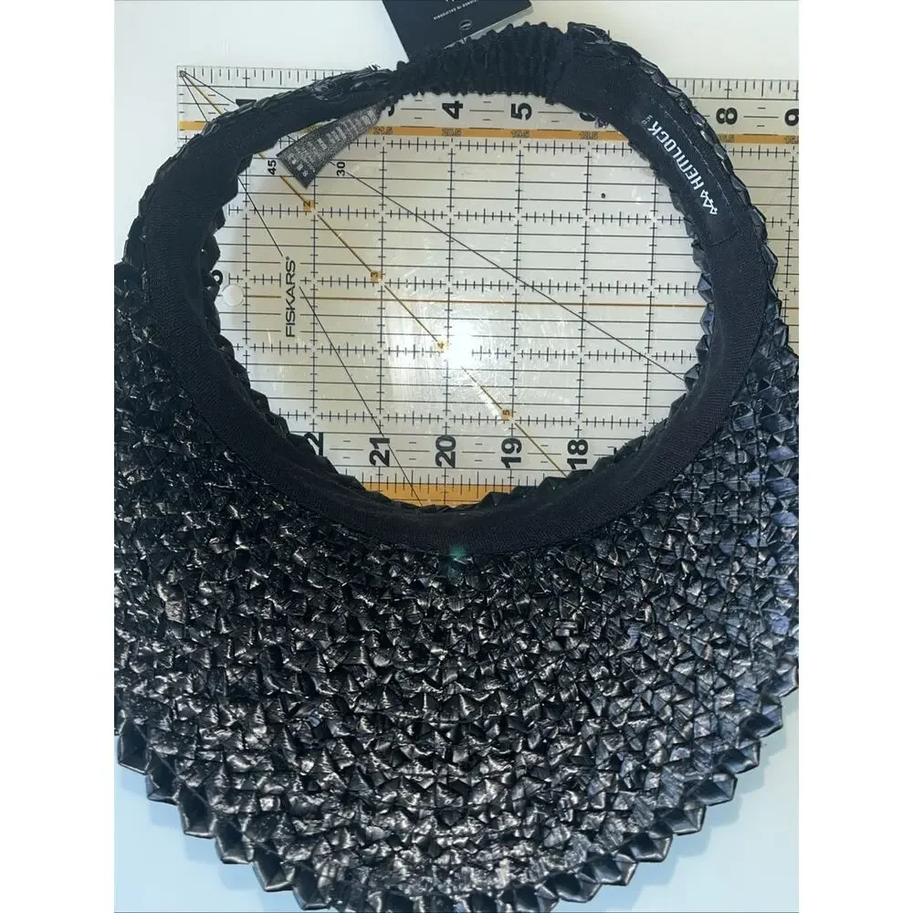 Hemlock Hat Co. Capri Visor (Onyx) Hand-woven elastic strap closure